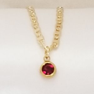 14K Gold Plated Burgundy Stone Women's Choker.. New